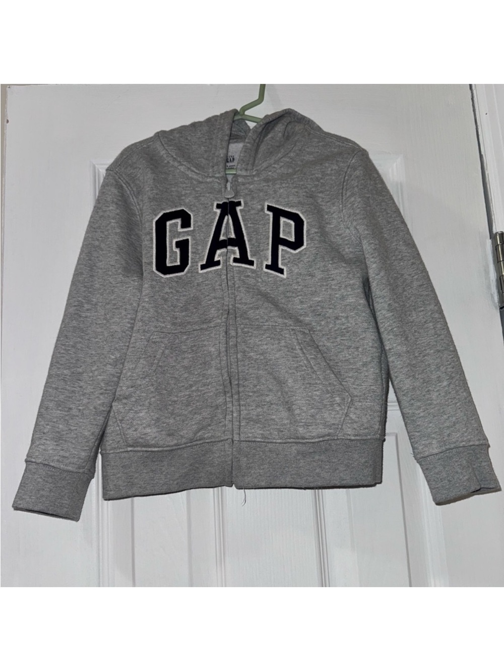 GAP Boys Gray Logo Full Zip Fleece Hoodie Sweatshirt Size 5